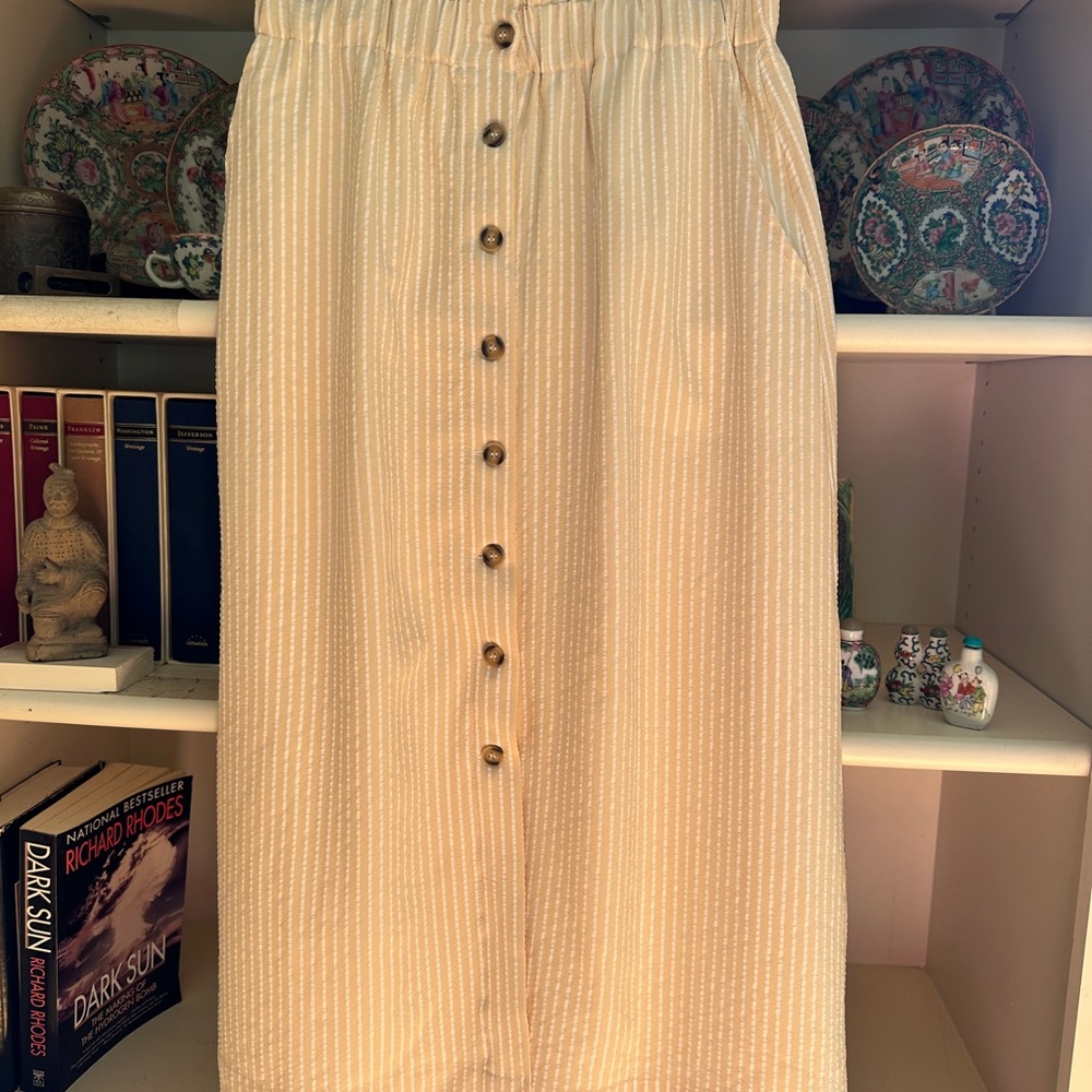 Elegant Cream Button-Down Skirt